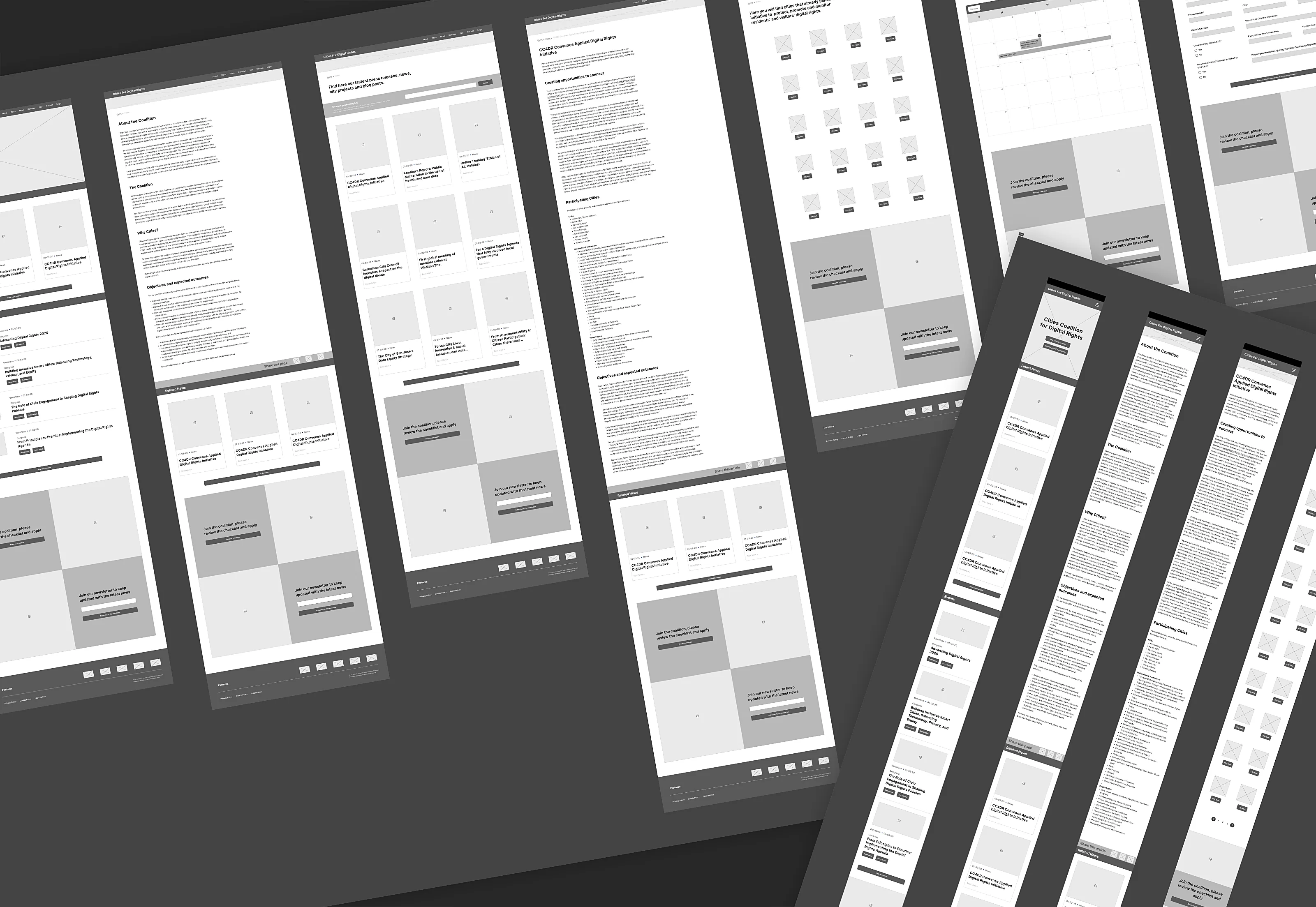 Imagen de wireframes del diseño