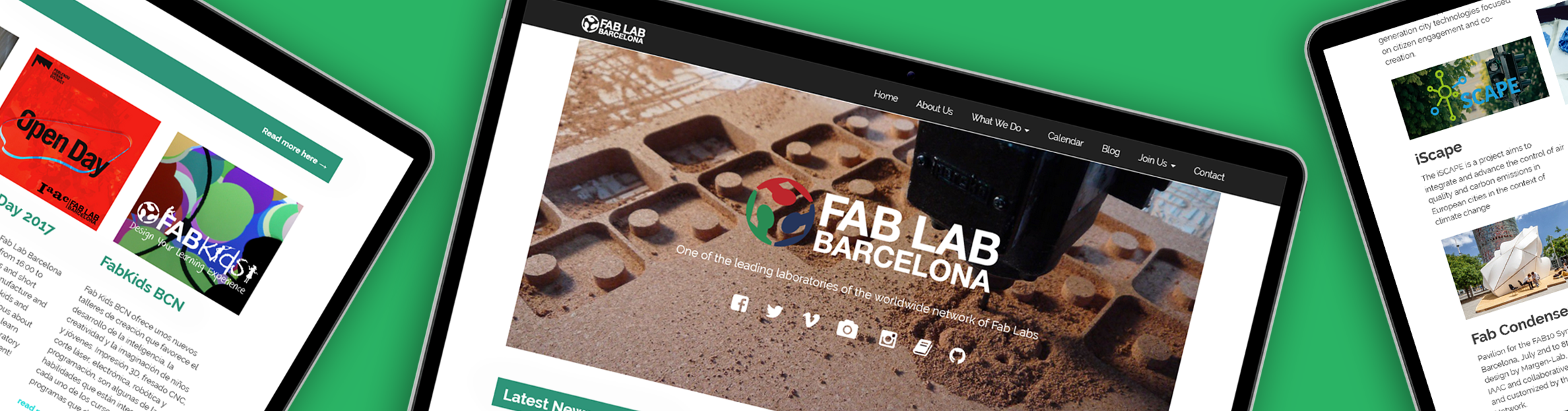 Imagen de encabezado del proyecto del sitio web de FabLab Barcelona